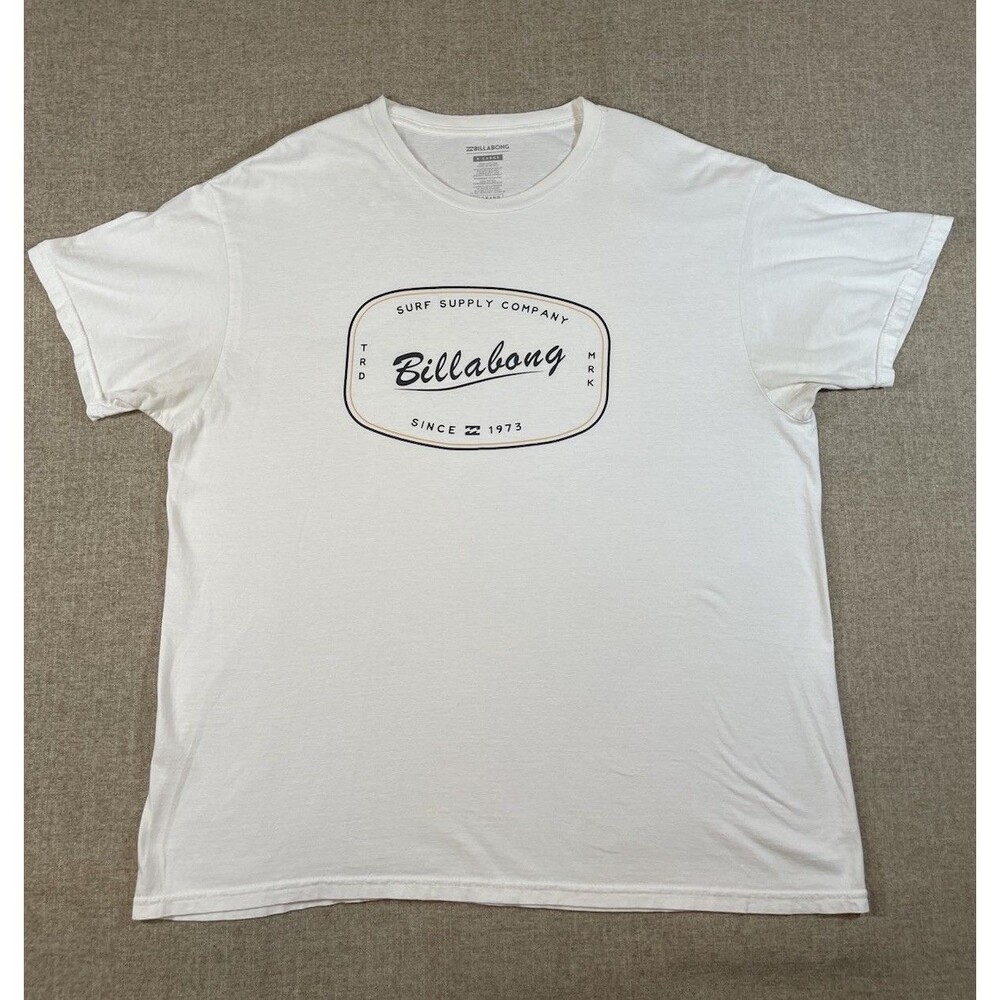 Billabong Surf Supply Company White T-Shirt Men’s Size XL Casual *Tag Hole*